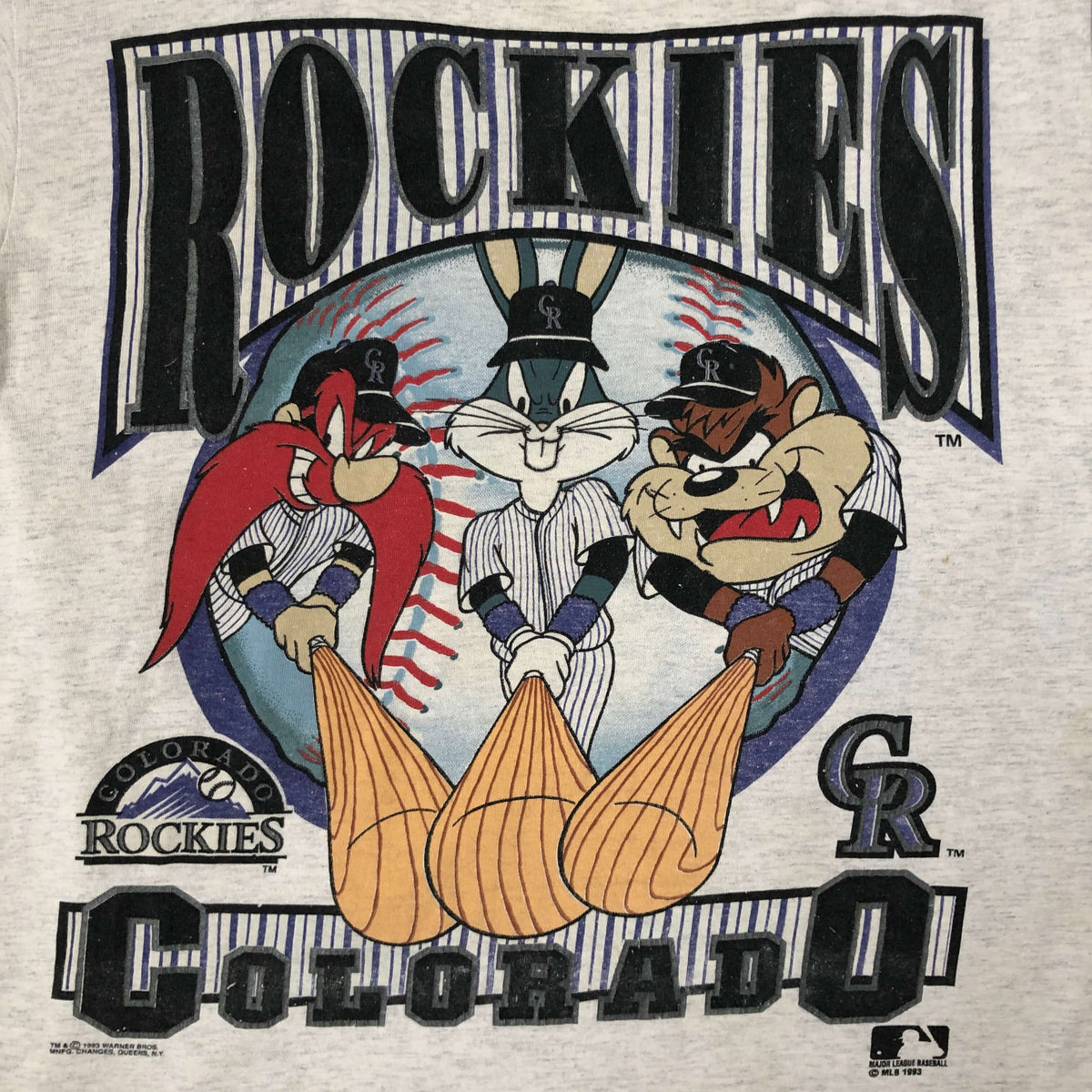 90s Colorado Rockies MLB Baseball Silver Glitter t-shirt Large - The  Captains Vintage