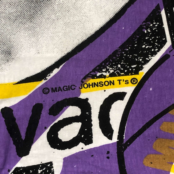 Vintage Deadstock NWOT NBA Los Angeles Lakers Vlade Divac Magic Johnson T's All Over Print T-Shirt (M)
