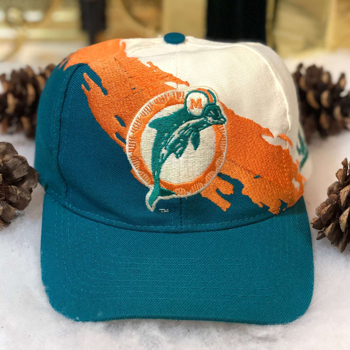 Vintage MIAMI DOLPHINS Hat Big Logo Cap NFL Team Hipster One 