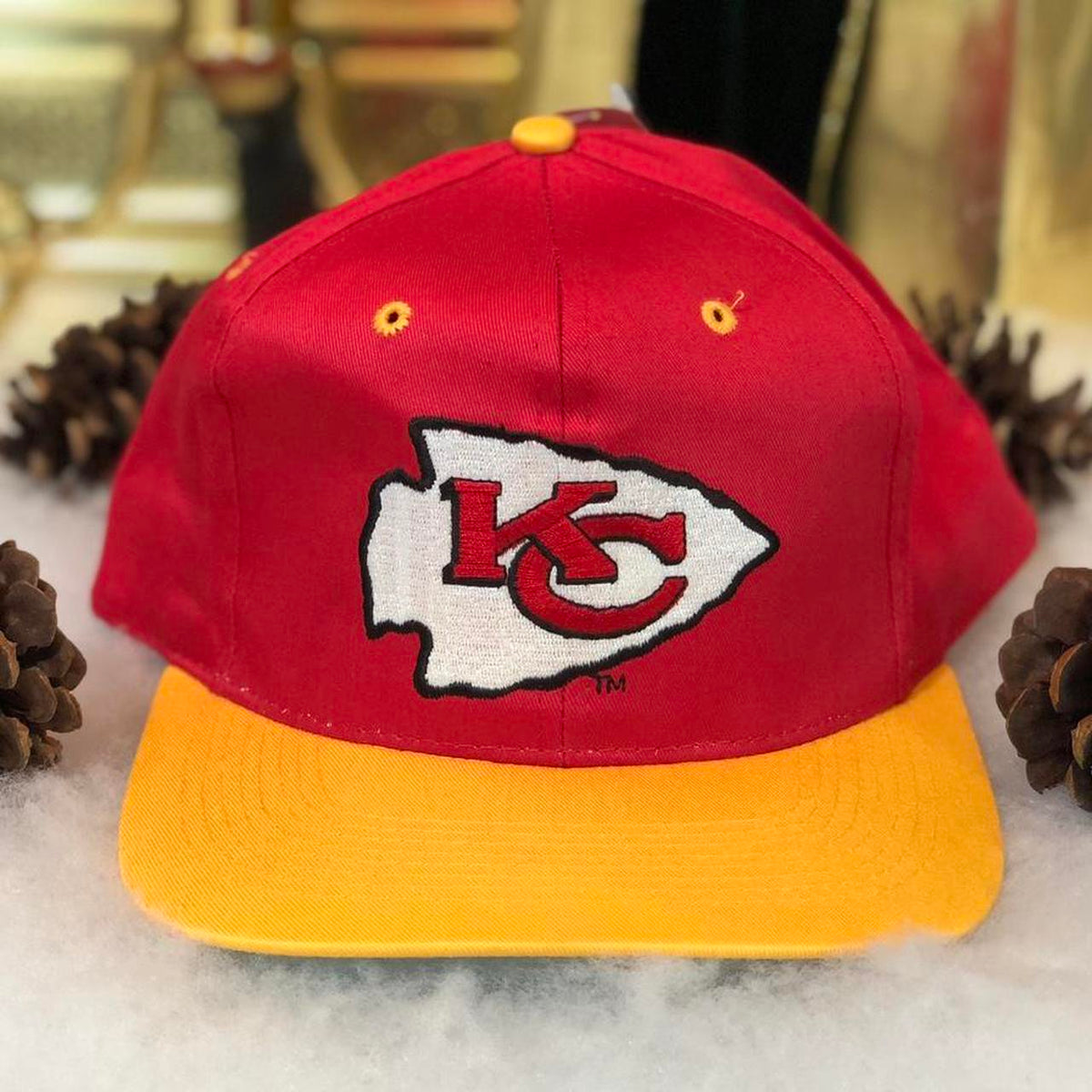 Vintage Kansas City Chiefs New Era Denim Hat NFL Blue KMG Pro Model Football