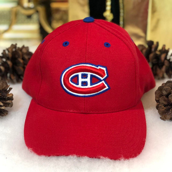 Vintage Deadstock NWOT NHL Montreal Canadiens Logo Athletic Wool Snapback Hat