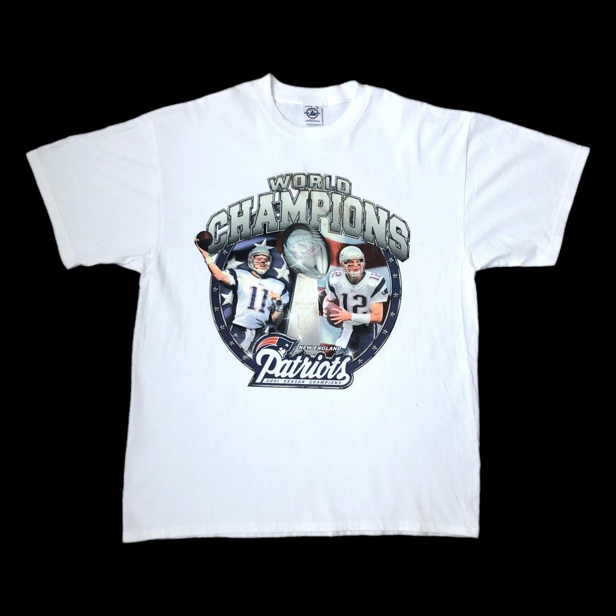 Vintage NE Patriots Tom Brady 2001 Super Bowl Champion T shirt XL |  SidelineSwap