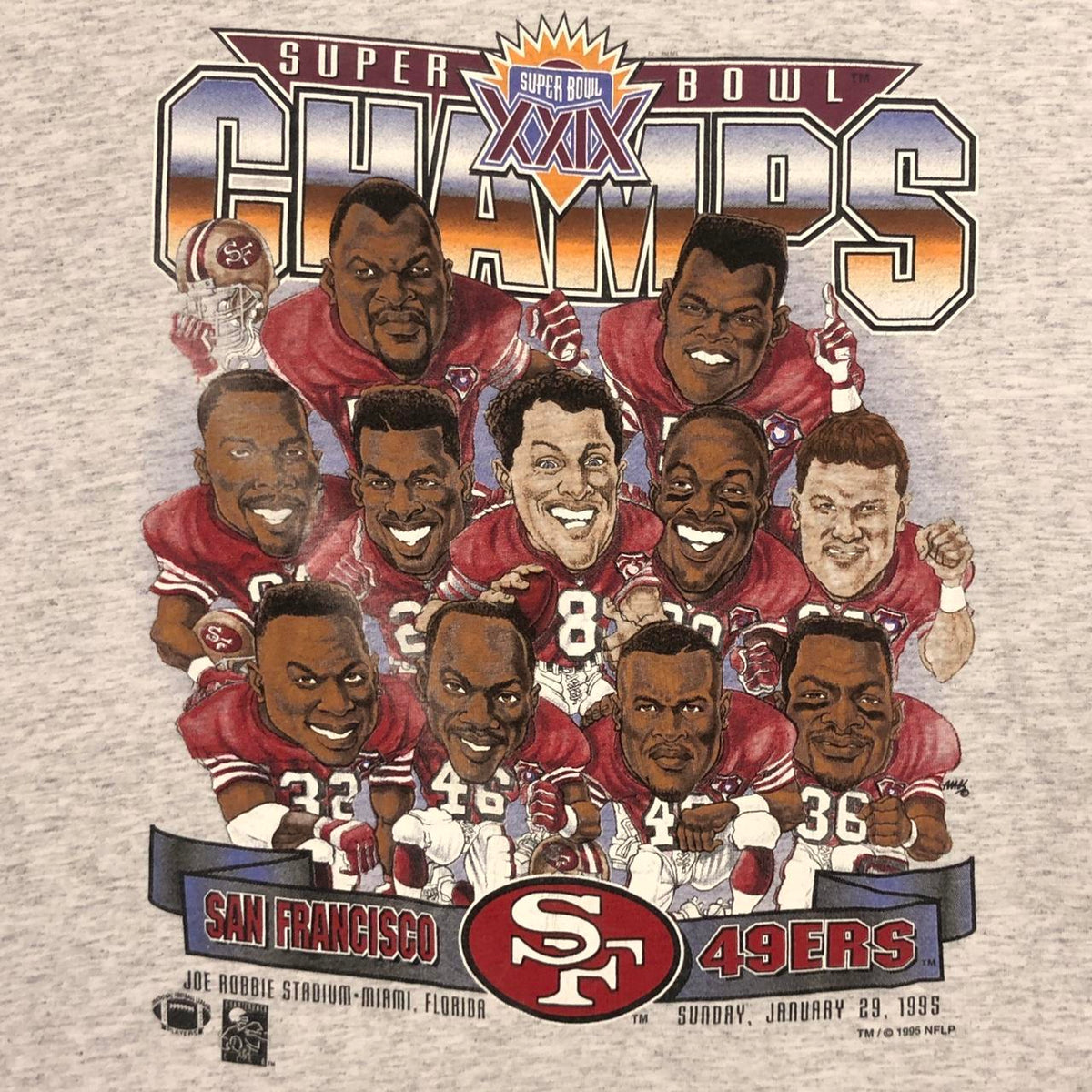 Vintage San Francisco 49ers Salem Sportswear T Shirt L Super Bowl XXIX USED