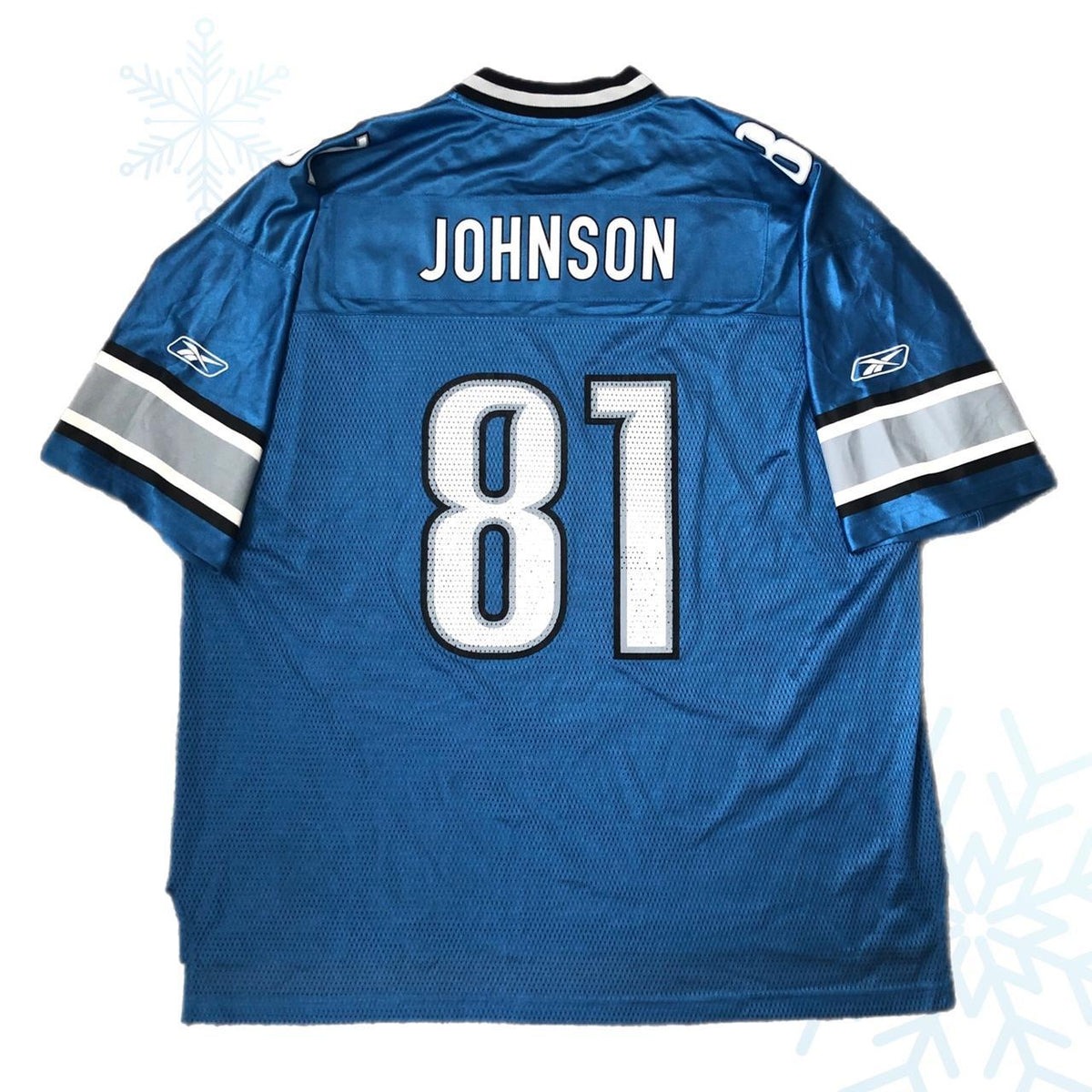 Calvin Johnson Reebok Detroit Lions Blue Jersey