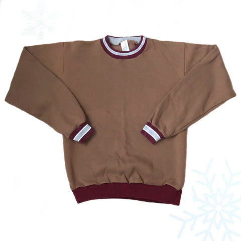 Vintage Brown Blank Crewneck Sweatshirt (S)