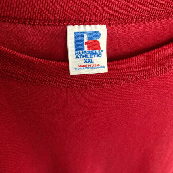 Vintage Russell Athletic Red Blank T-Shirt (XXL)