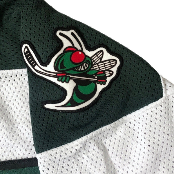 Vintage Mansfield Green Hornets MA Massachusetts High School Hockey Jersey (XL)
