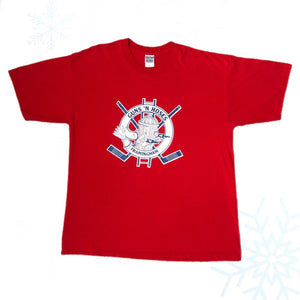 Vintage Guns N' Hoses Hockey Framingham Massachusetts Police Firemen T-Shirt (XL)