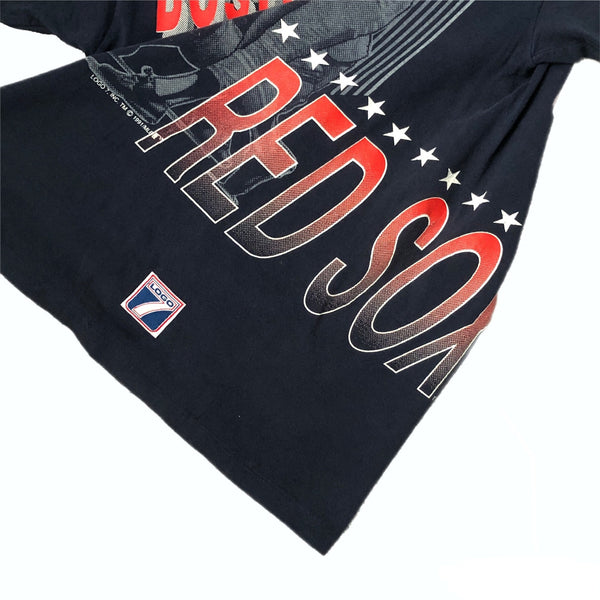 Vintage 1991 MLB Boston Red Sox Baseball Logo 7 All Over Print T-Shirt (L)