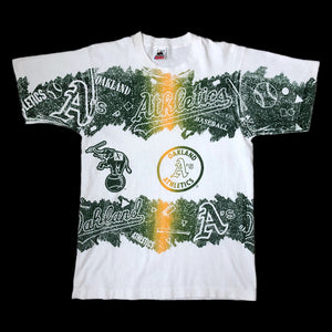 Vintage MLB Oakland Athletics All Over Print T-Shirt (M)