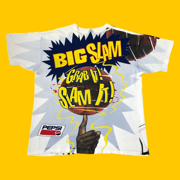 Vintage Shaq Shaquille O’Neal Pepsi Big Slam All Over Print T-Shirt (L)