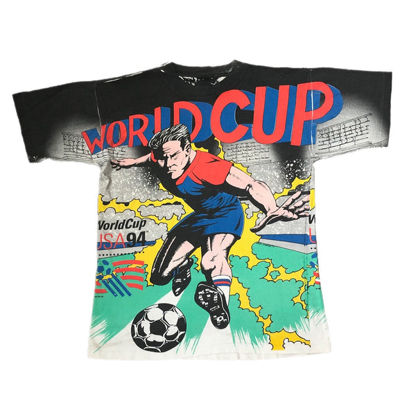 Vintage 1994 World Cup USA Magic Johnson T's All Over Print T-Shirt (M)