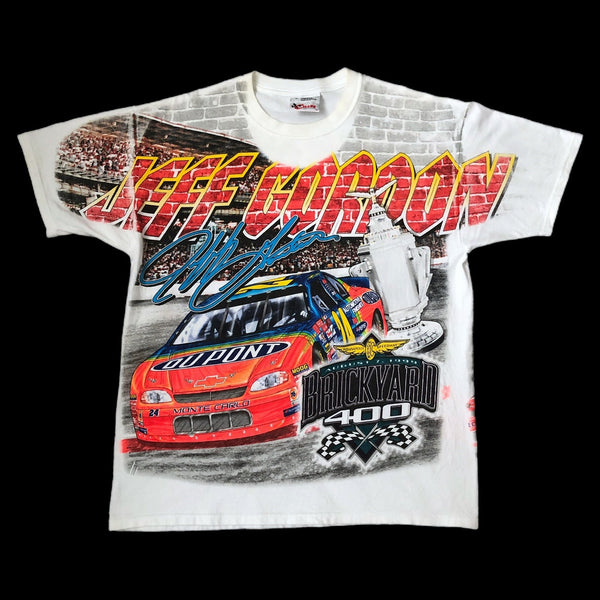 Vintage NASCAR Jeff Gordon 1999 Brickyard 400 All Over Print AOP T-Shirt (M)