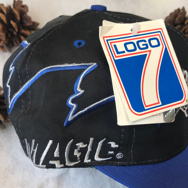 Vintage Deadstock NWT NBA Orlando Magic Logo 7 Sharktooth Twill Snapback Hat