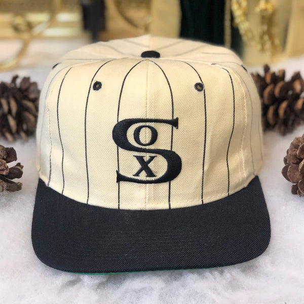 Vintage MLB Chicago White Sox Starter Pinstripe Wool Snapback Hat