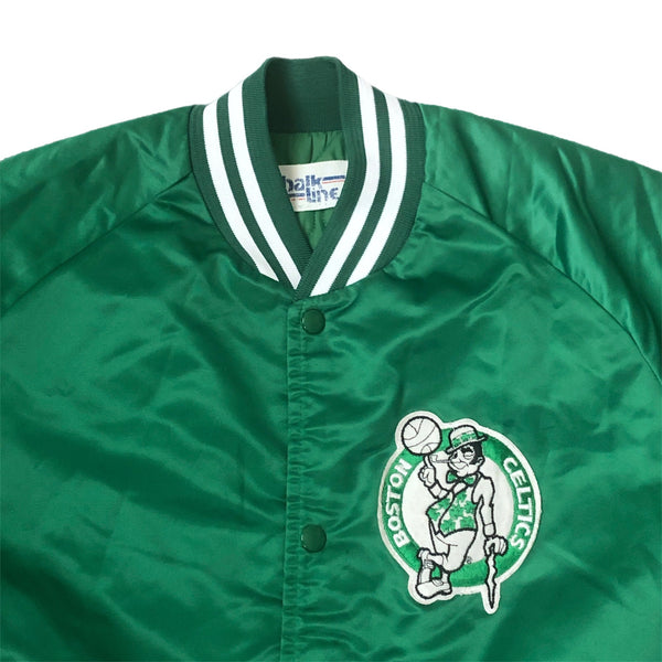 Vintage NBA Boston Celtics Chalk Line Spellout Satin Jacket (L)