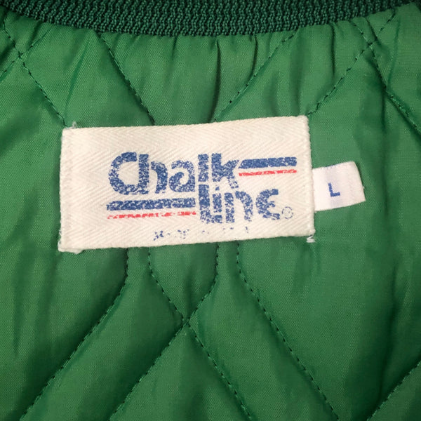 Vintage NBA Boston Celtics Chalk Line Spellout Satin Jacket (L)