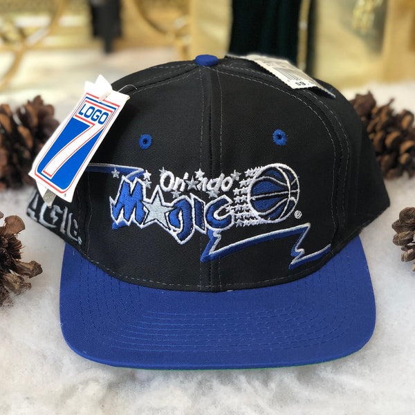 Vintage Deadstock NWT NBA Orlando Magic Logo 7 Sharktooth Twill Snapback Hat