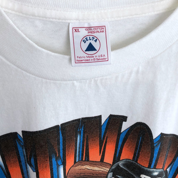 Vintage 1997 MLB Baltimore Orioles Roberto Alomar Cal Ripken Jr. Rafael Palmeiro Shirt Xplosion Caricature T-Shirt (XL)