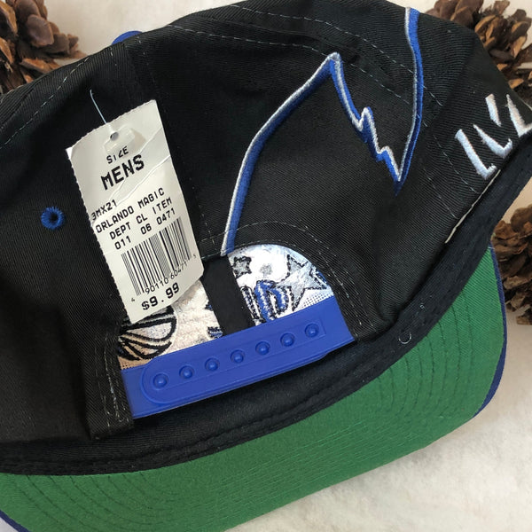 Vintage Deadstock NWT NBA Orlando Magic Logo 7 Sharktooth Twill Snapback Hat