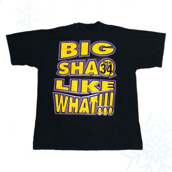 Vintage 2000 NBA MVP Shaquille O'Neal Superman Los Angeles Lakers T-Shirt (XL)