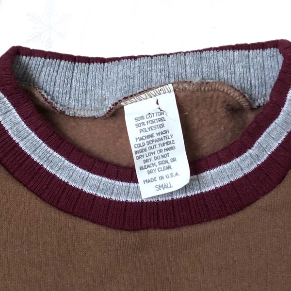 Vintage Brown Blank Crewneck Sweatshirt (S)
