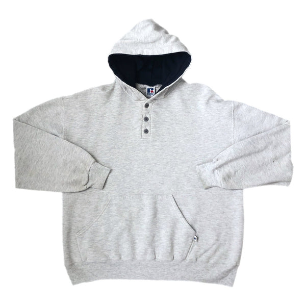 Vintage Russell Athletic Blank Gray Hoodie Sweatshirt (XL)