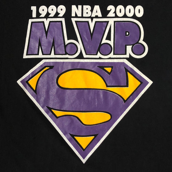 Vintage 2000 NBA MVP Shaquille O'Neal Superman Los Angeles Lakers T-Shirt (XL)