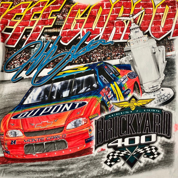 Vintage NASCAR Jeff Gordon 1999 Brickyard 400 All Over Print AOP T-Shirt (M)