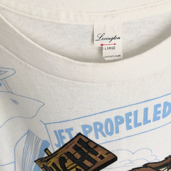 Vintage Looney Tunes Wile E. Coyote Rocket Human Cannon Ball All Over Print AOP T-Shirt (XL)
