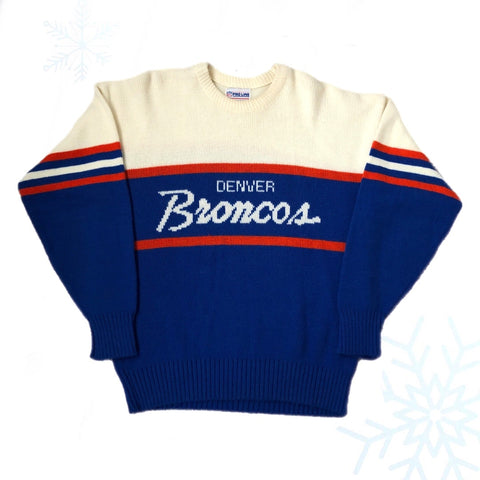Vintage NFL Denver Broncos Cliff Engle Script Knit Sweater (L)