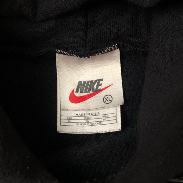 Vintage 90s Nike Center Swoosh Logo Black Hoodie Sweatshirt (XL)