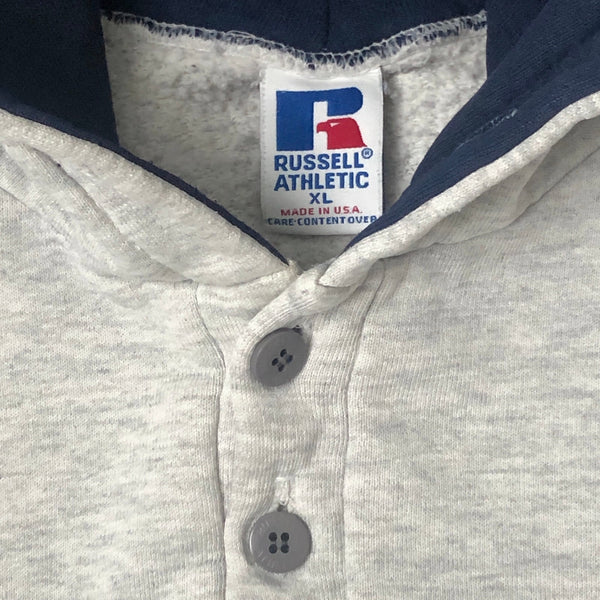 Vintage Russell Athletic Blank Gray Hoodie Sweatshirt (XL)