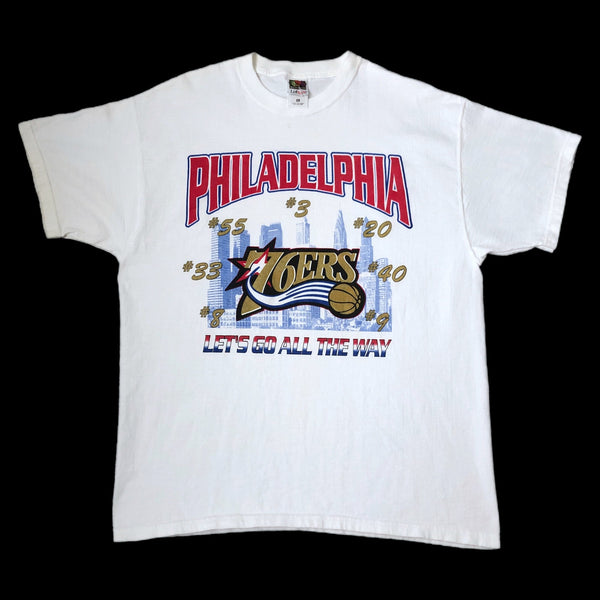 Vintage NBA Philadelphia 76ers 2001 Playoffs Allen Iverson T-Shirt (XL)