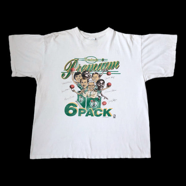 Vintage NBA Boston Celtics Salem Sportswear Premium 6 Pack Caricature T-Shirt (L)