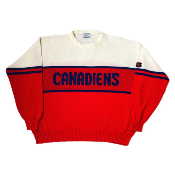 Vintage NHL Montreal Canadiens Cliff Engle Style Knit Sweater (XL)