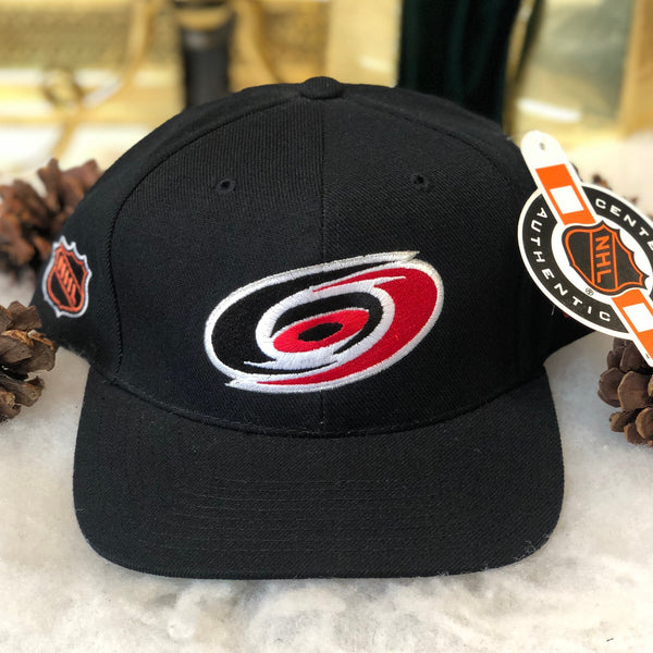 Vintage Deadstock NWT NHL Carolina Hurricanes Sports Specialties Plain Logo Wool Snapback Hat