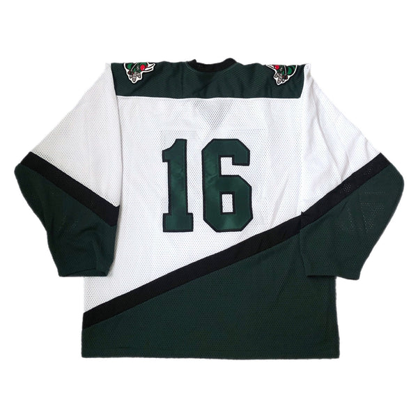 Vintage Mansfield Green Hornets MA Massachusetts High School Hockey Jersey (XL)