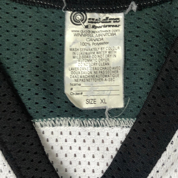 Vintage Mansfield Green Hornets MA Massachusetts High School Hockey Jersey (XL)