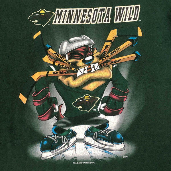 Vintage 2000 NHL Minnesota Wild Looney Tunes Taz T-Shirt (XL)