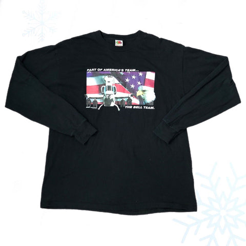 Vintage Bell Helicopters USA Bald Eagle Long Sleeve Shirt (XL)