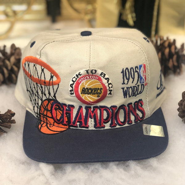 Vintage Deadstock NWOT Houston Rockets 1995 NBA Champions Logo Athletic Snapback Hat