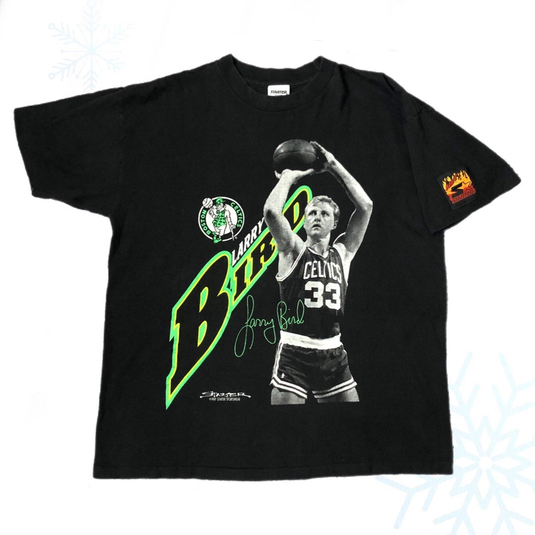 Vintage 1989 NBA Boston Celtics Larry Bird Starter T-Shirt (L)