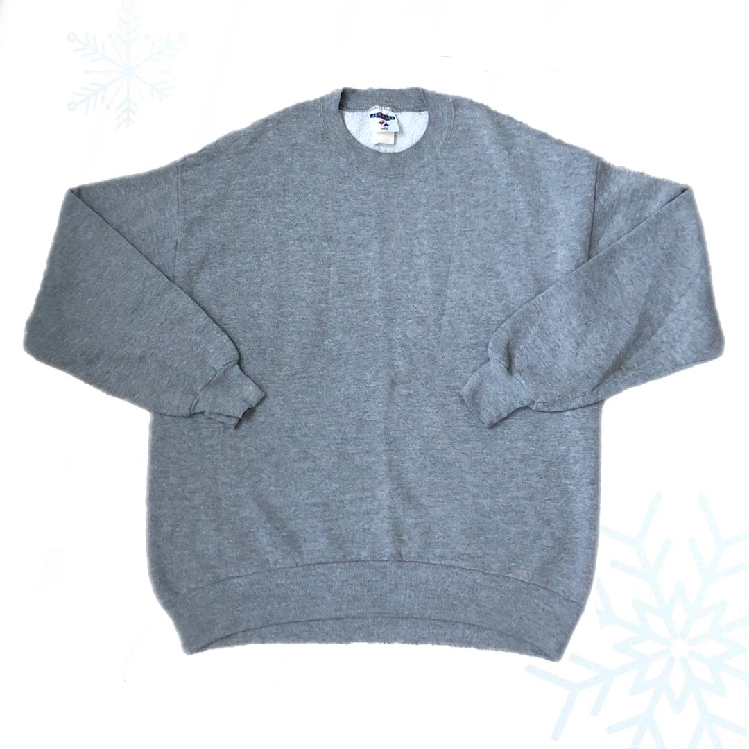 Vintage JERZEES Gray Blank Crewneck Sweatshirt (XL)