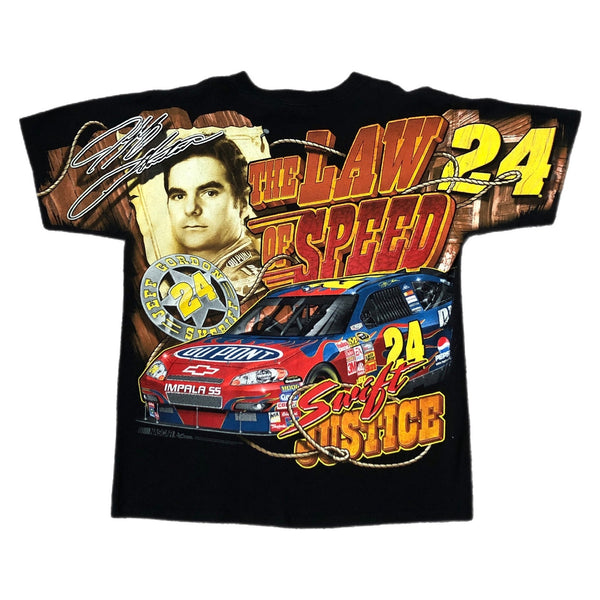 2008 NASCAR Jeff Gordon Layin’ Down The Law All Over Print T-Shirt (L)