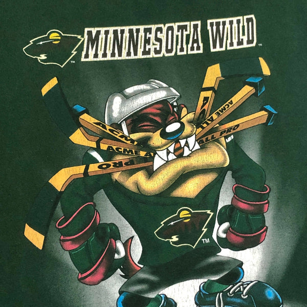 Vintage 2000 NHL Minnesota Wild Looney Tunes Taz T-Shirt (XL)