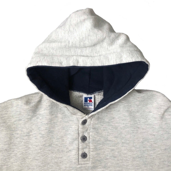 Vintage Russell Athletic Blank Gray Hoodie Sweatshirt (XL)