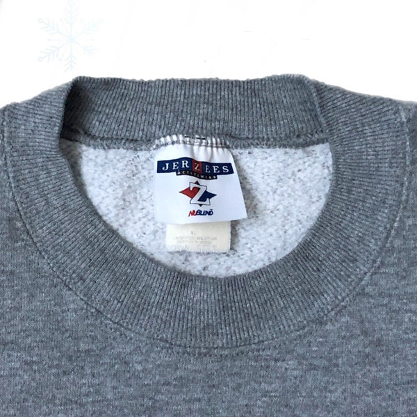 Vintage JERZEES Gray Blank Crewneck Sweatshirt (XL)
