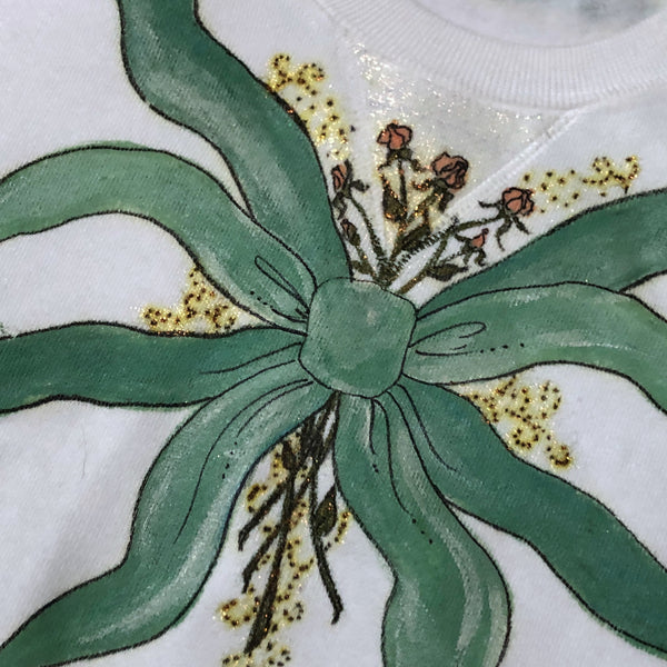 Vintage Russell Athletic Ugly Christmas Homemade Hand Drawn Crewneck Sweatshirt (XL)