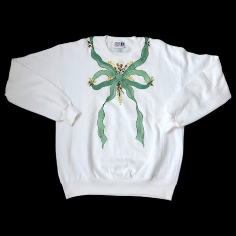 Vintage Russell Athletic Ugly Christmas Homemade Hand Drawn Crewneck Sweatshirt (XL)